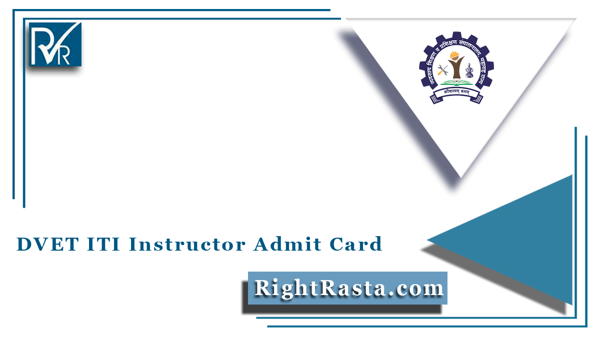 DVET ITI Instructor Admit Card