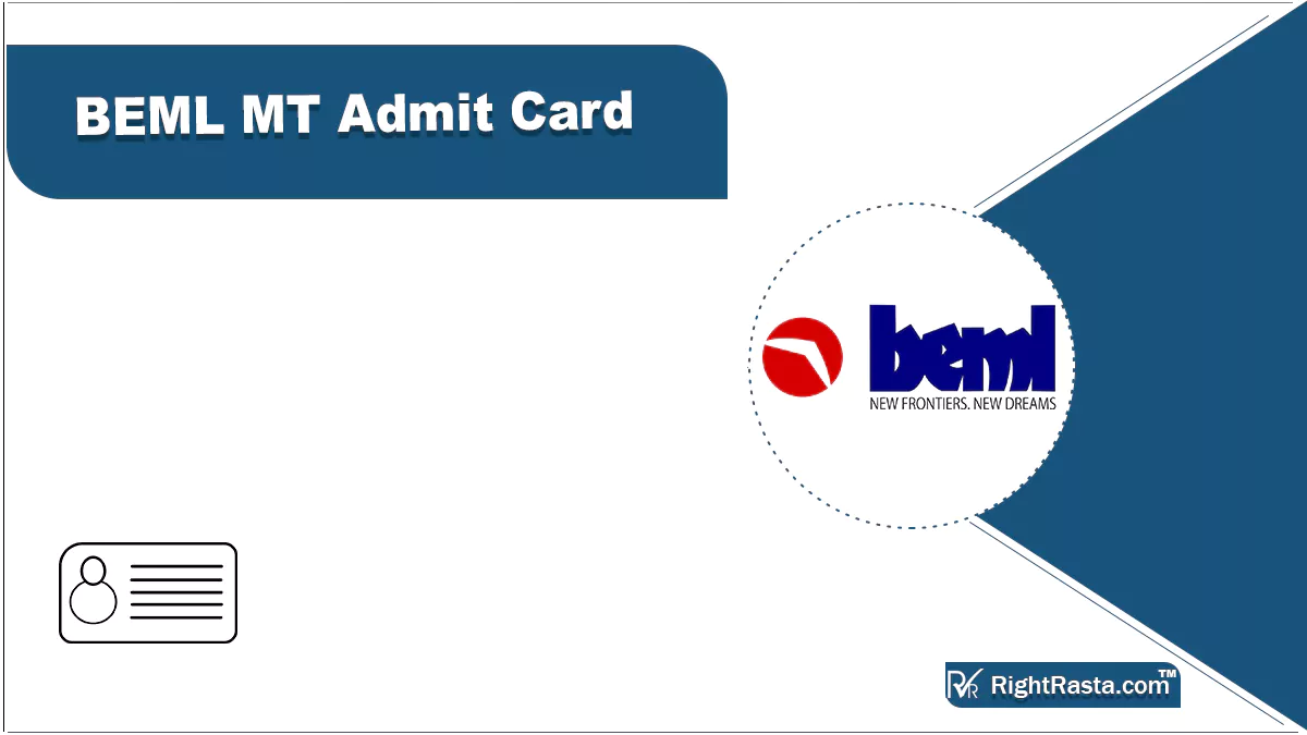 BEML MT Admit Card