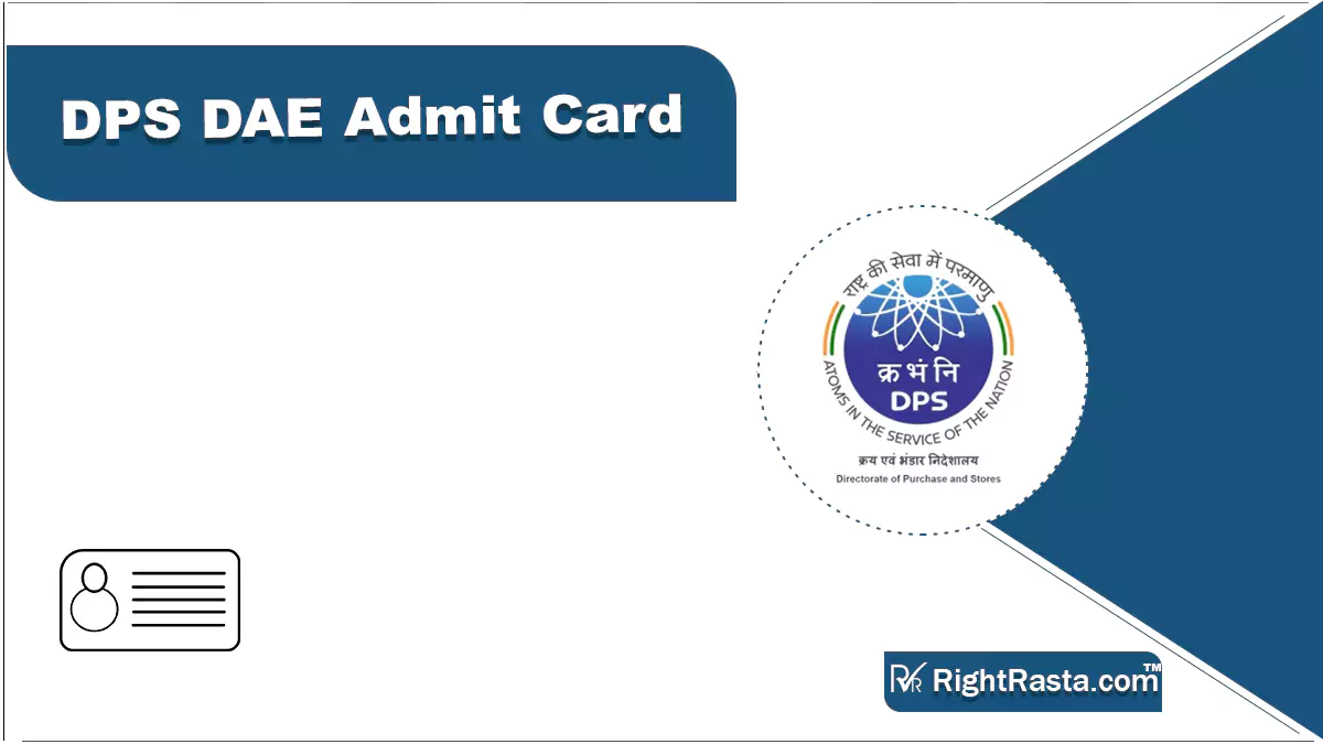 DPS DAE Admit Card