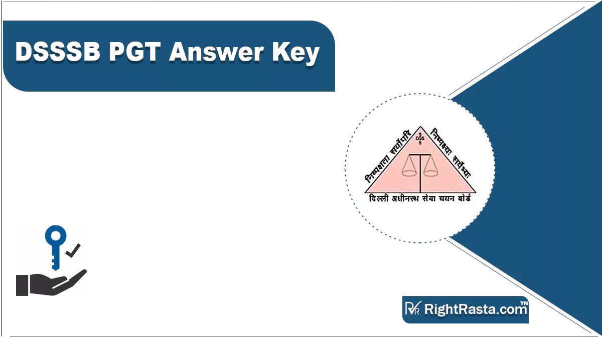 DSSSB PGT Answer Key