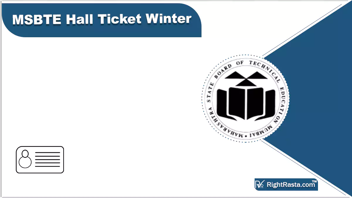 MSBTE Hall Ticket Winter