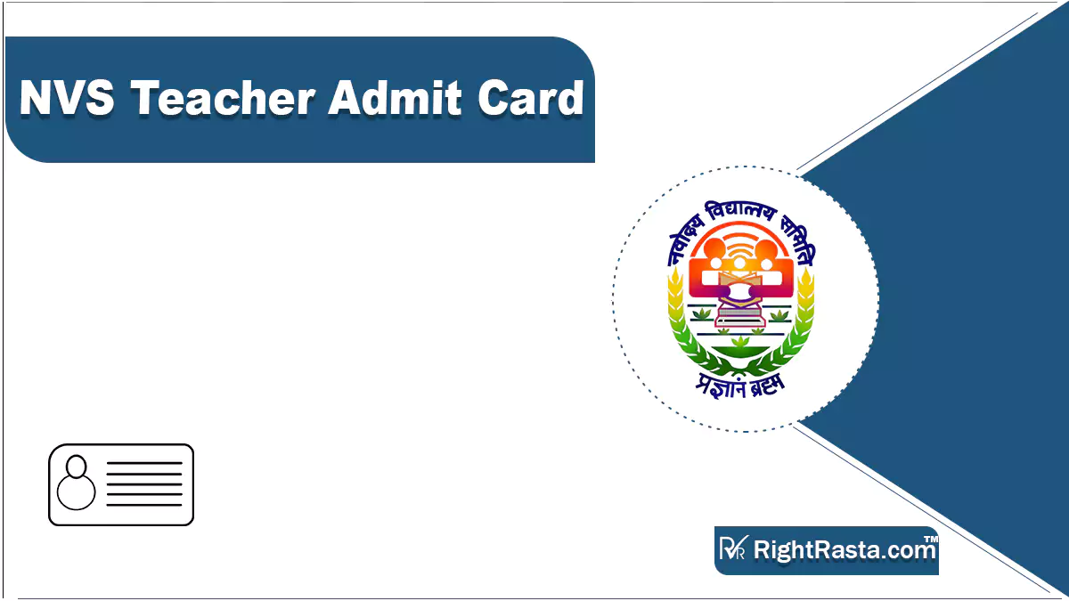 NVS Teacher Admit Card