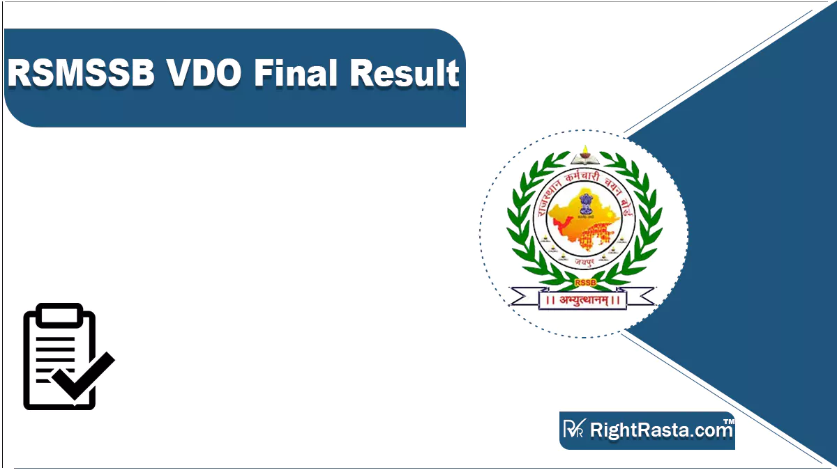 RSMSSB VDO Final Result