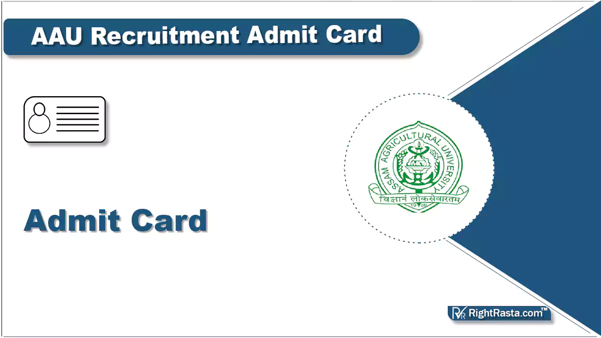 AAU Recruitment Admit Card