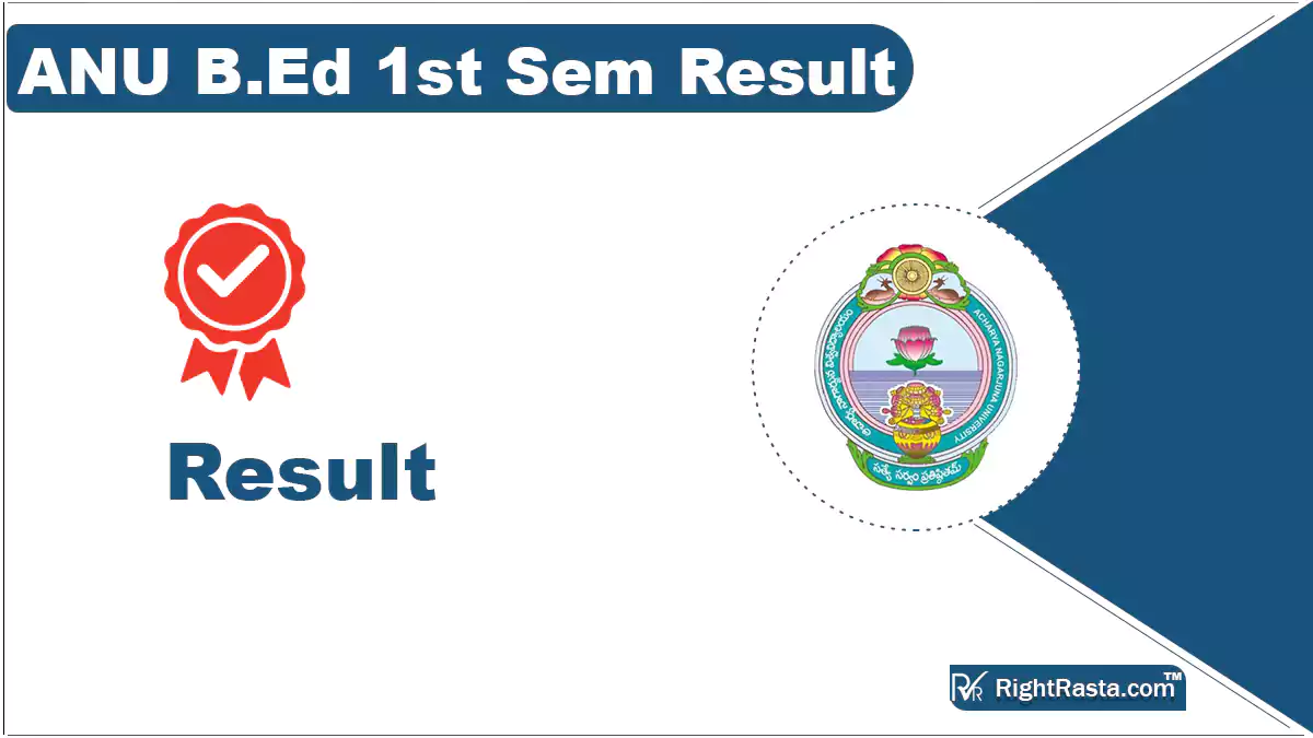 ANU B.Ed 1st Sem Results