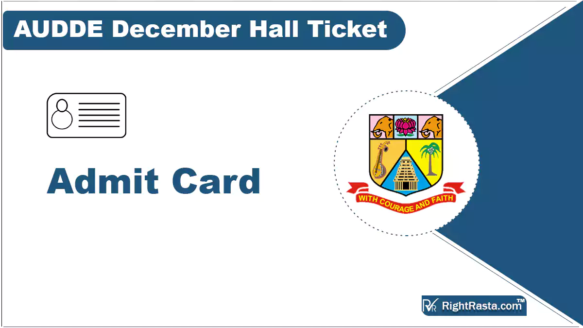 AUDDE December Hall Ticket