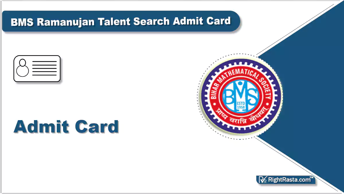 BMS Ramanujan Talent Search Admit Card