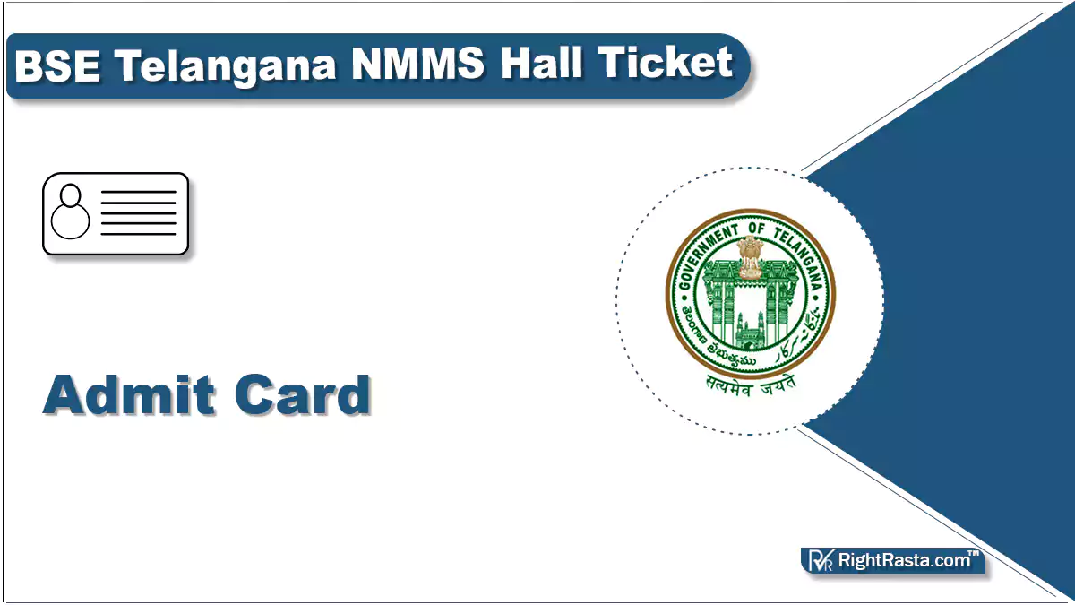 BSE Telangana NMMS Hall Ticket