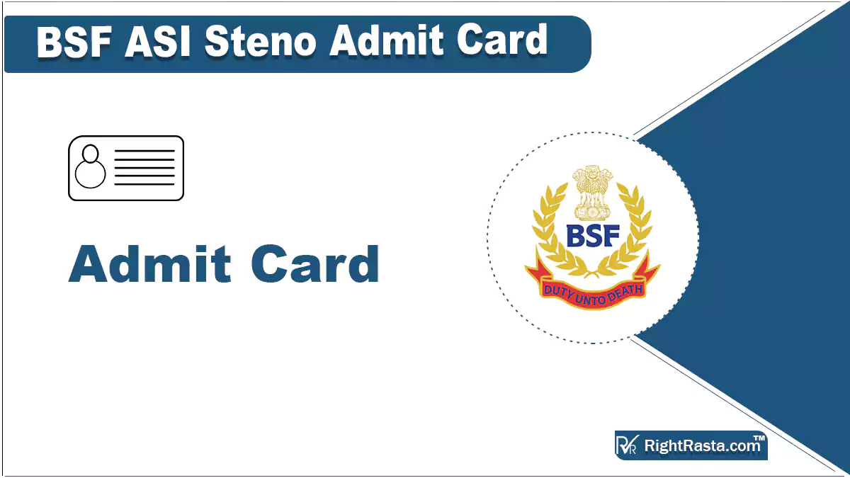 BSF ASI Steno Admit Card