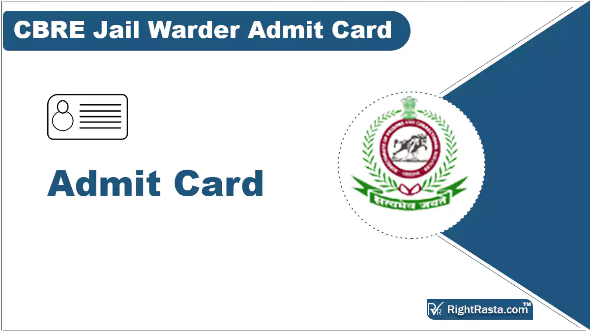 CBRE Jail Warder Admit Card