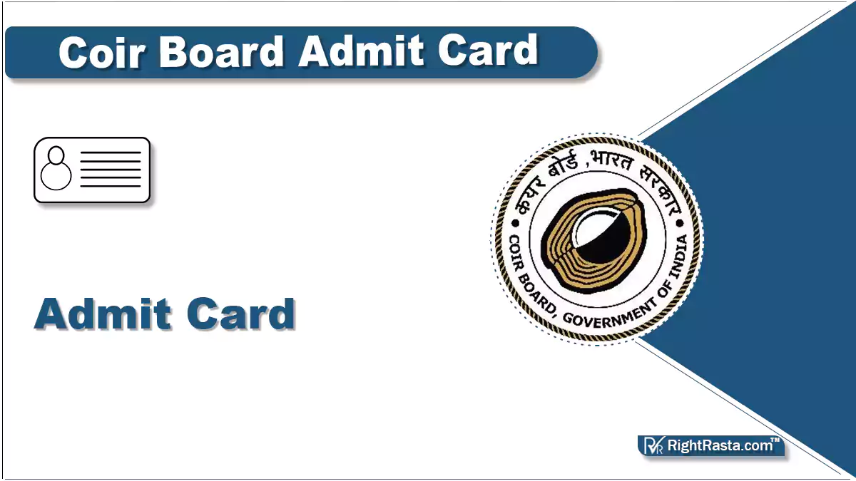 Coir Board Admit Card