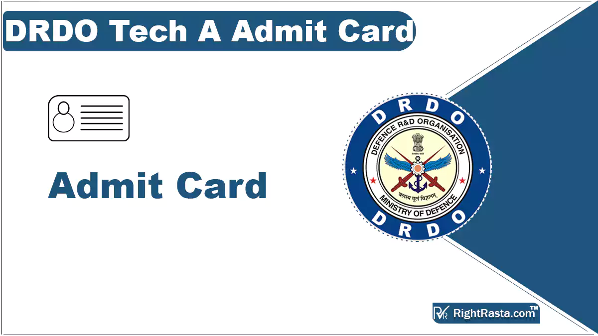 DRDO Tech A Admit Card