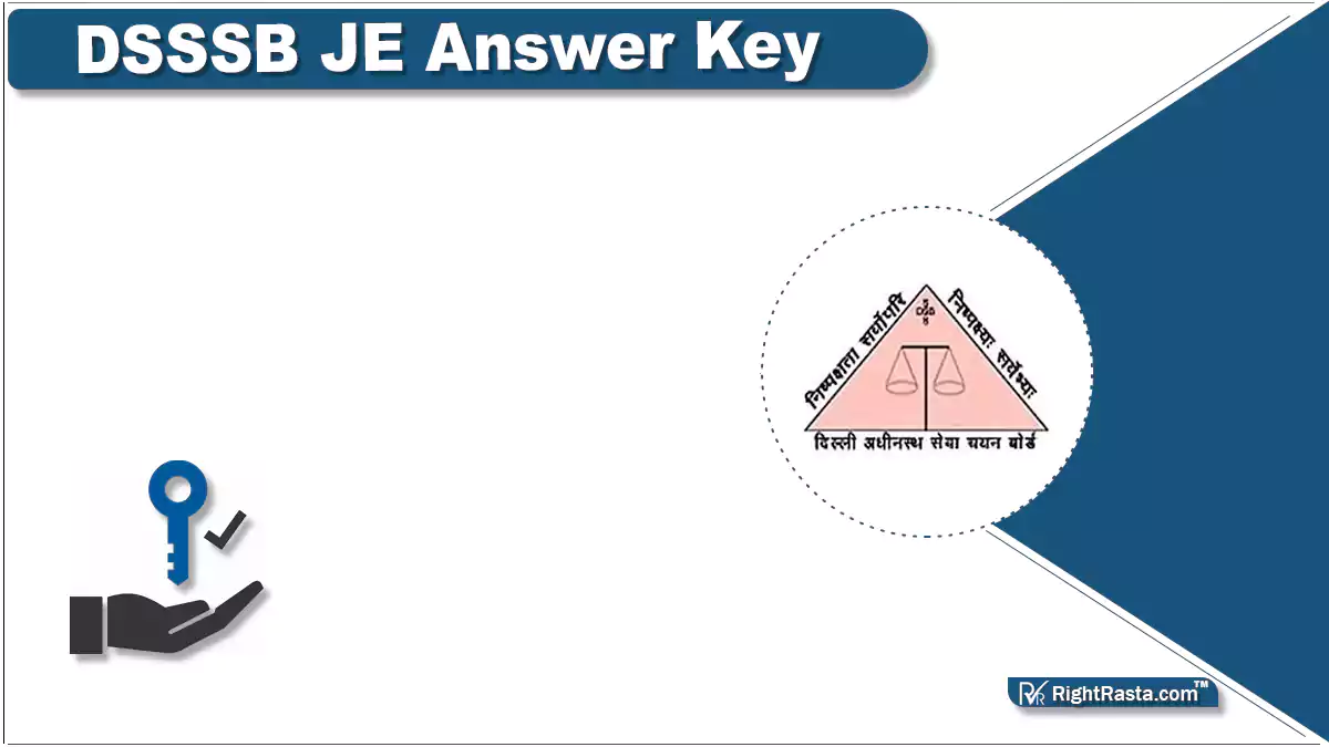 DSSSB JE Answer Key