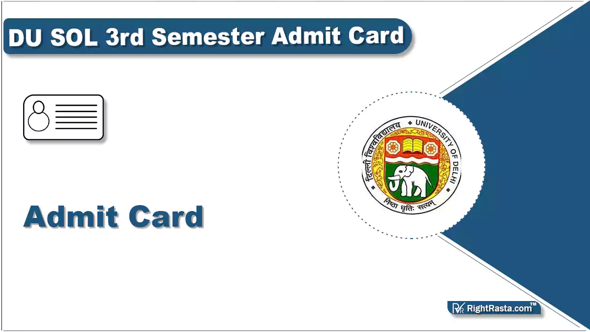 DU SOL 3rd Semester Admit Card
