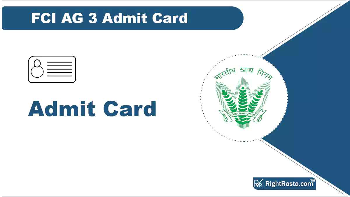 FCI AG 3 Admit Card