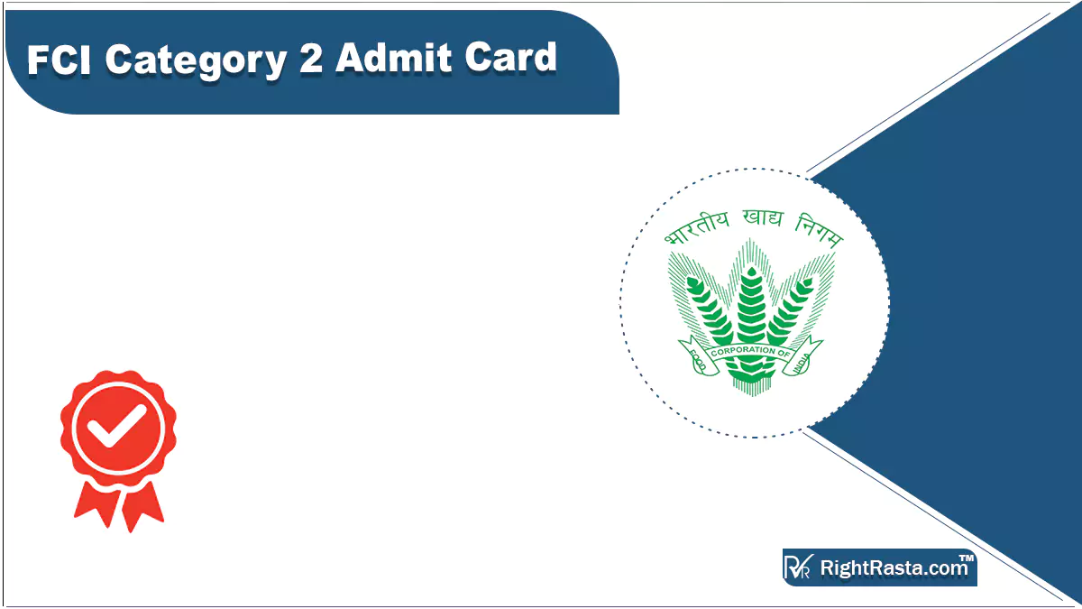 FCI Category 2 Admit Card