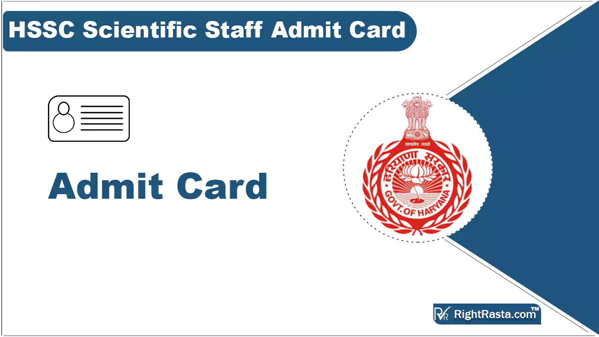 HSSC Scientific Staff Admit Card