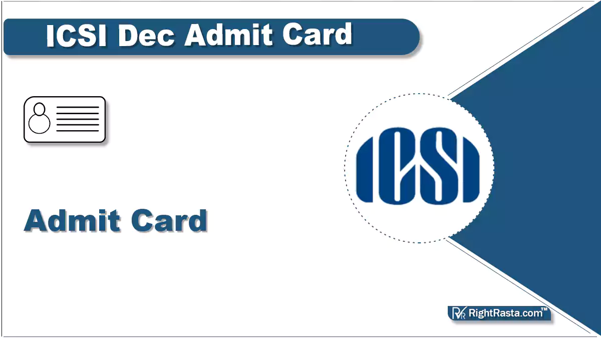ICSI Dec Admit Card