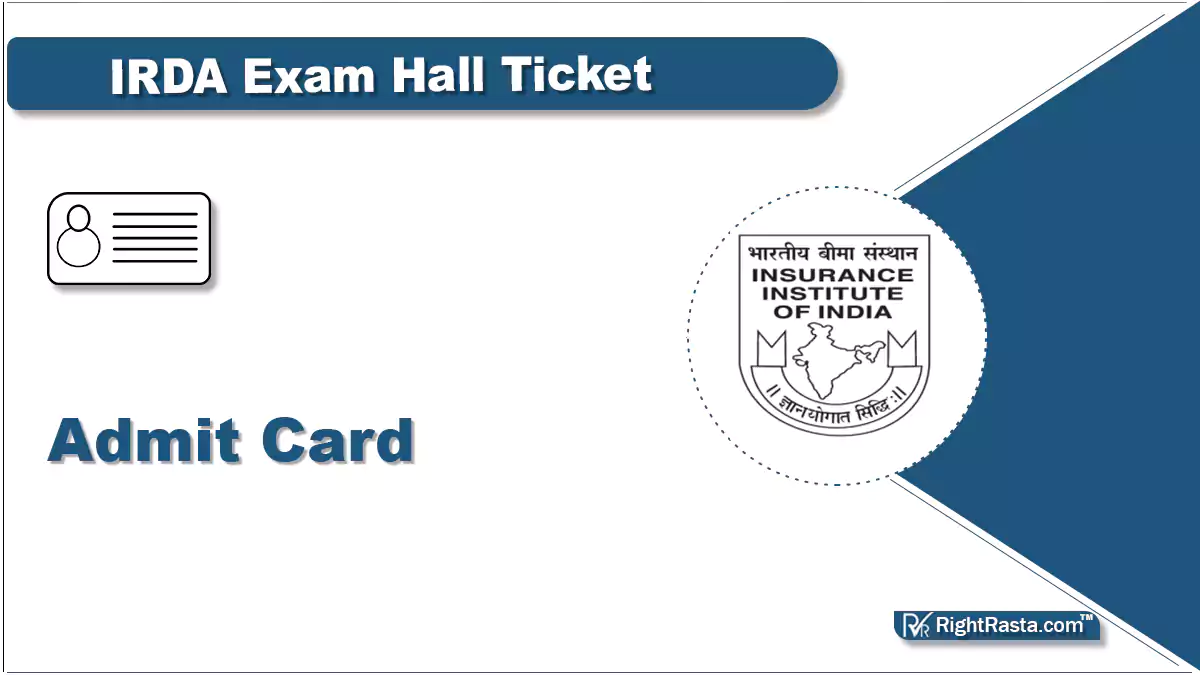 IRDA Exam Hall Ticket