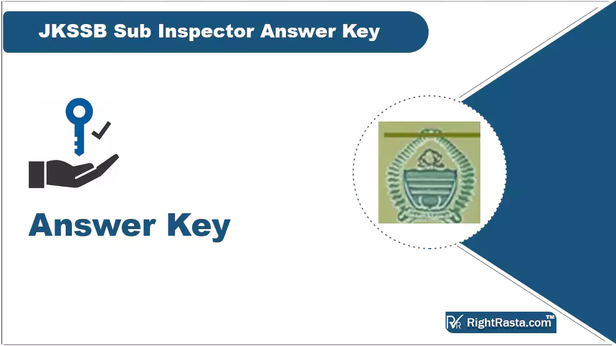 JKSSB Sub Inspector Answer Key