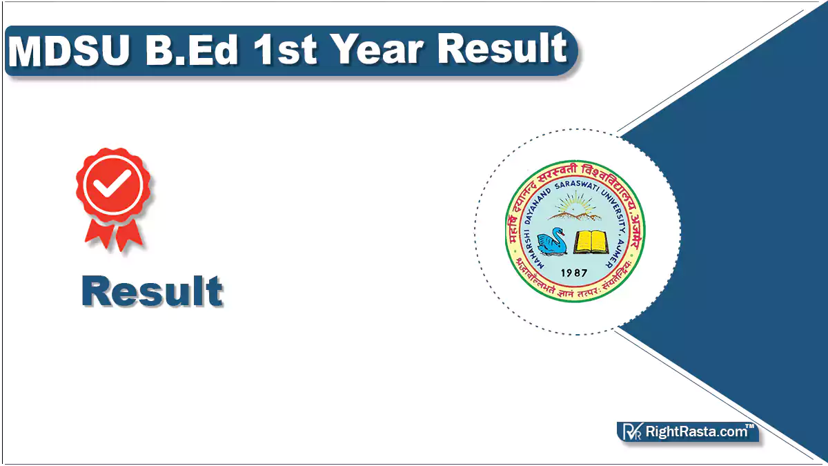 MDSU B.Ed 1st Year Result