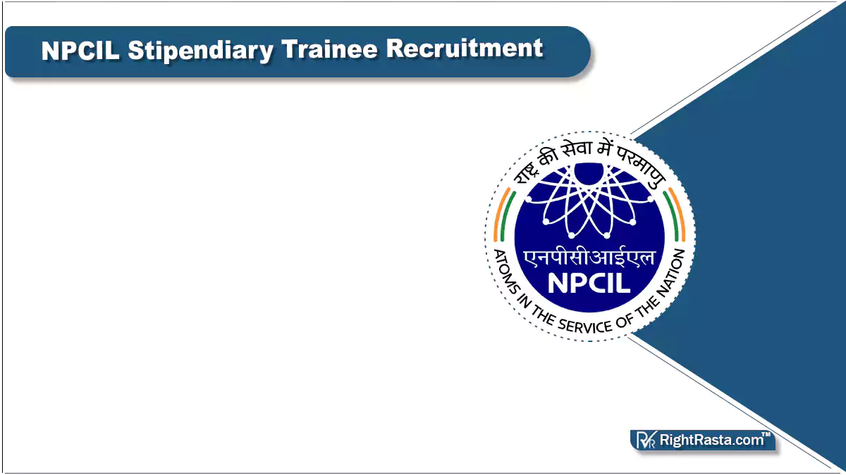 NPCIL Stipendiary Trainee Recruitment