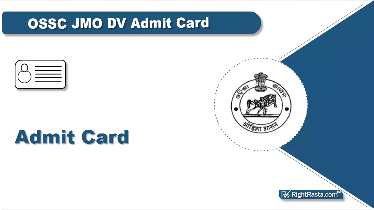 OSSC JMO DV Admit Card