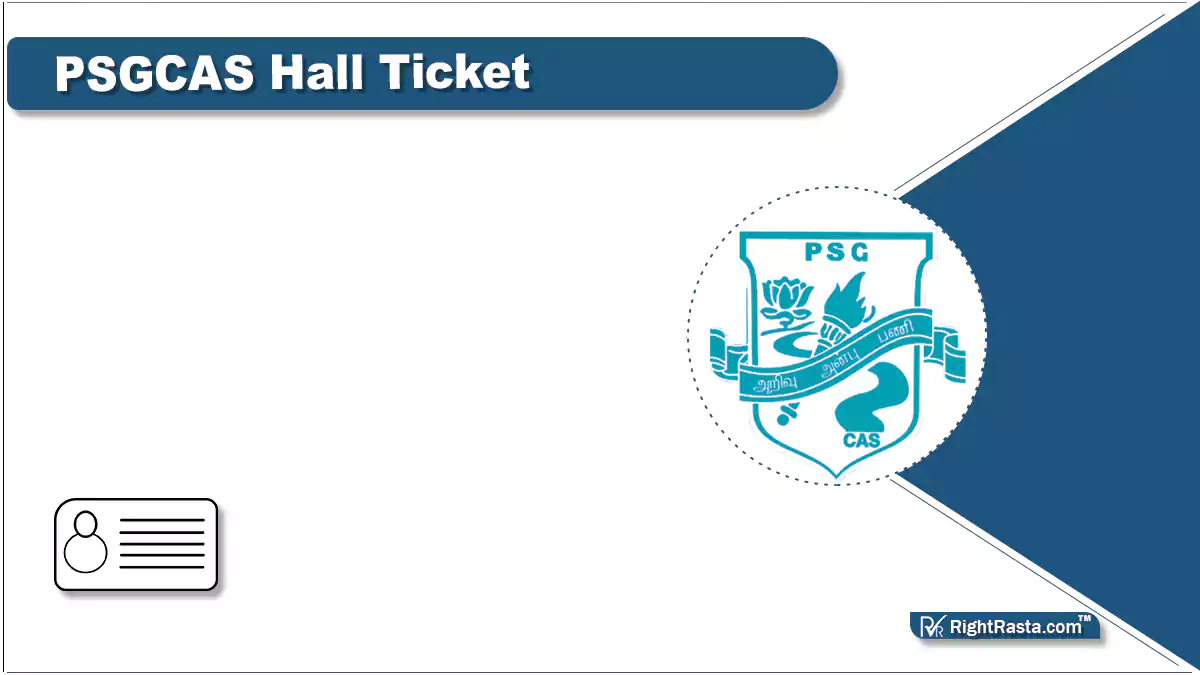 PSGCAS Hall Ticket