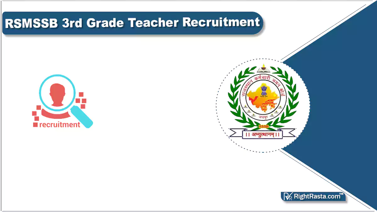 RSMSSB 3rd Grade Teacher Recruitment