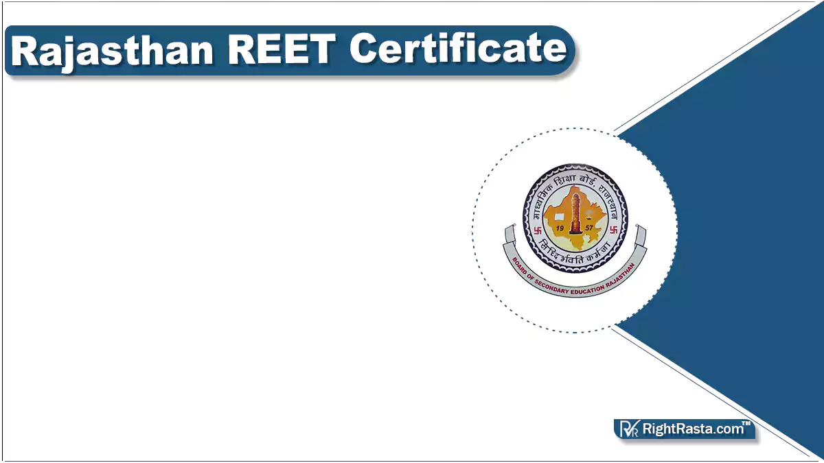 Rajasthan REET Certificate