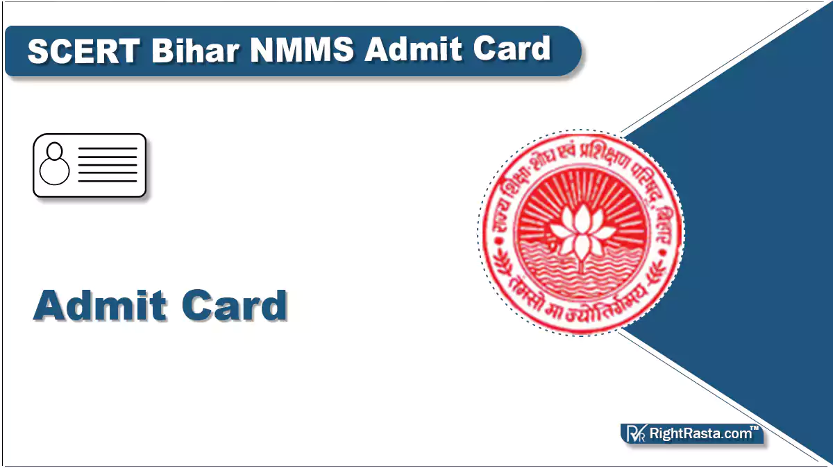 SCERT Bihar NMMS Admit Card
