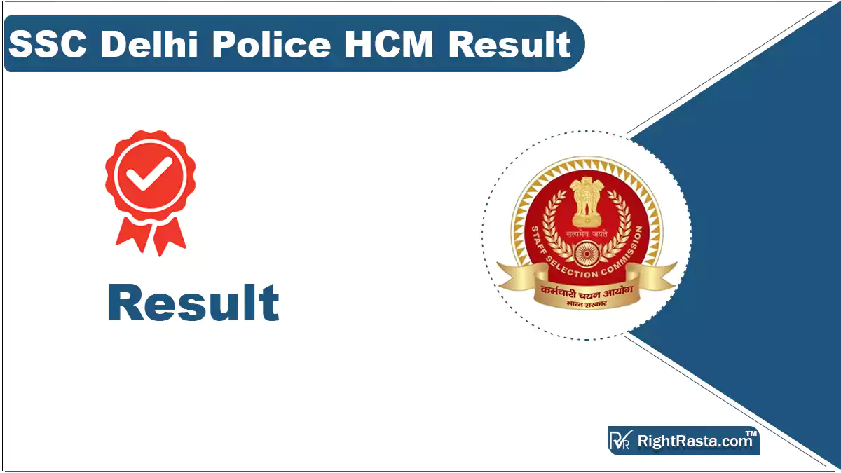 SSC Delhi Police HCM Result