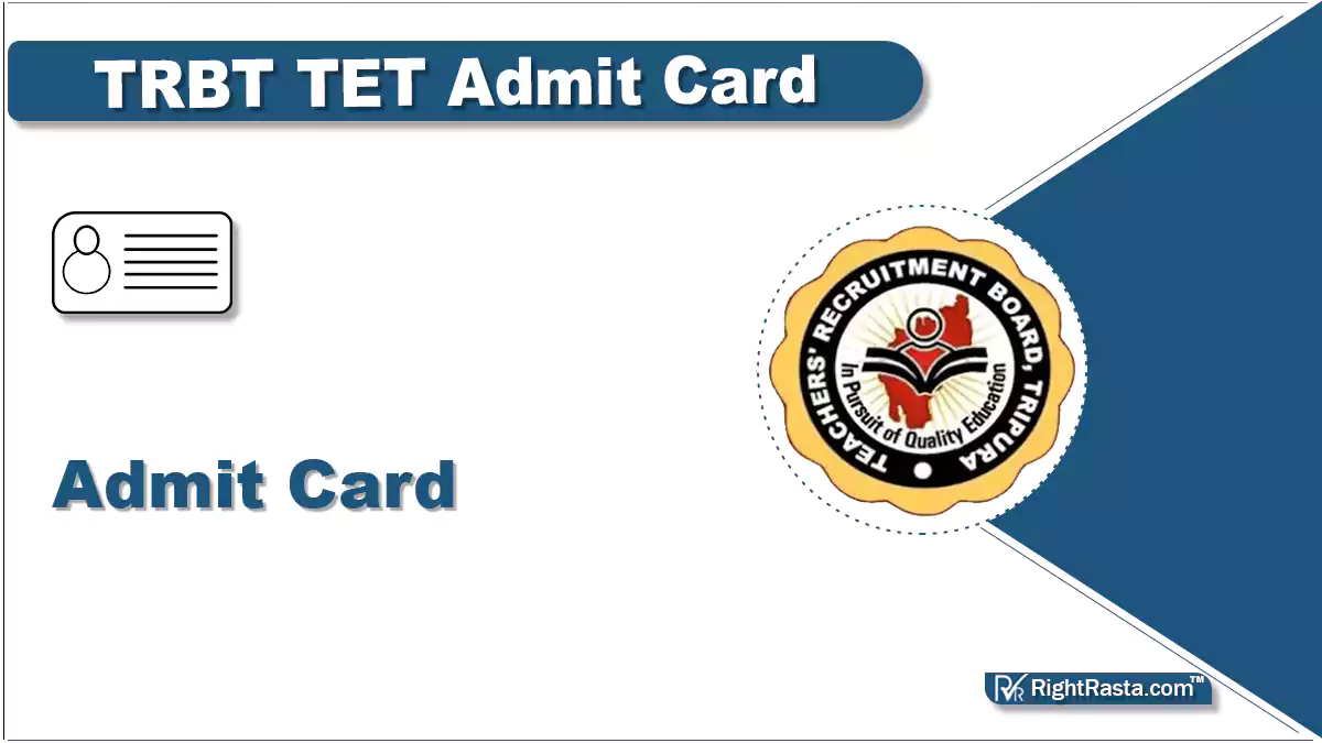 TRBT TET Admit Card