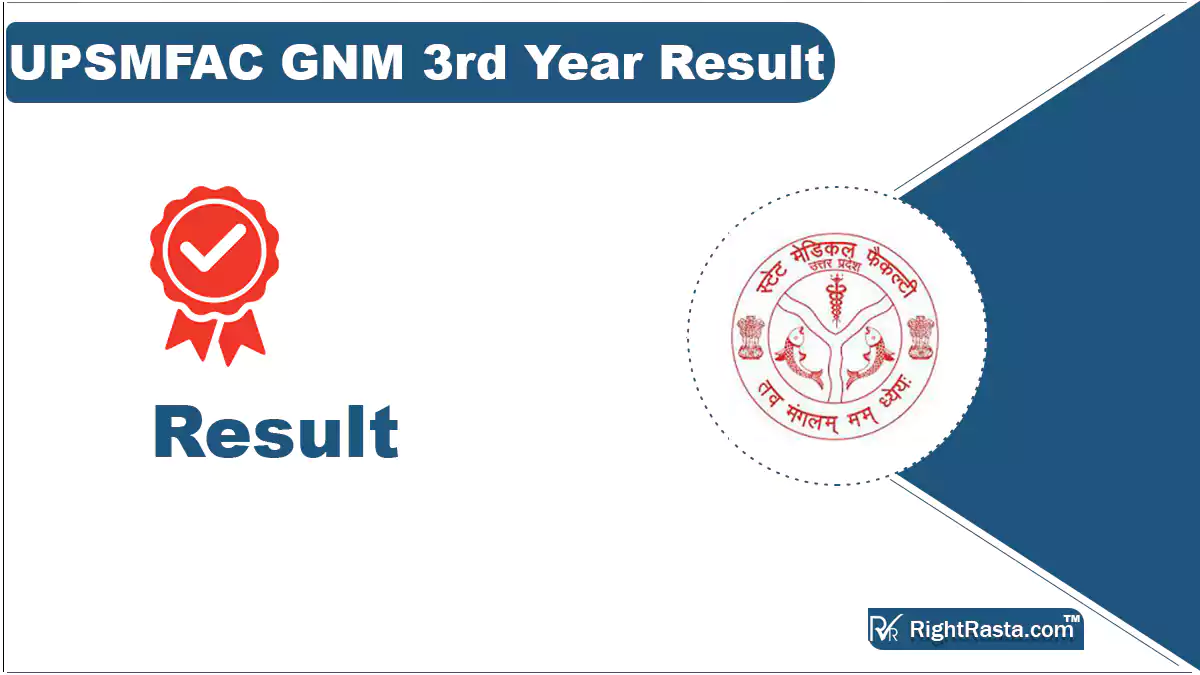 UPSMFAC GNM 3rd Year Result