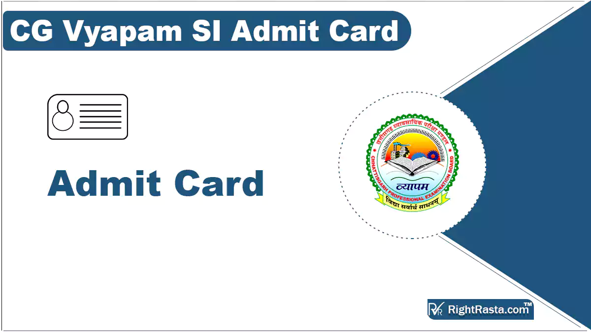 CG Vyapam SI Admit Card
