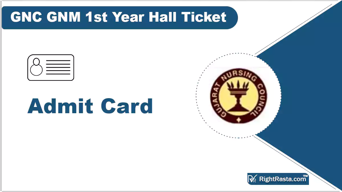 GNC GNM 1st Year Hall Ticket