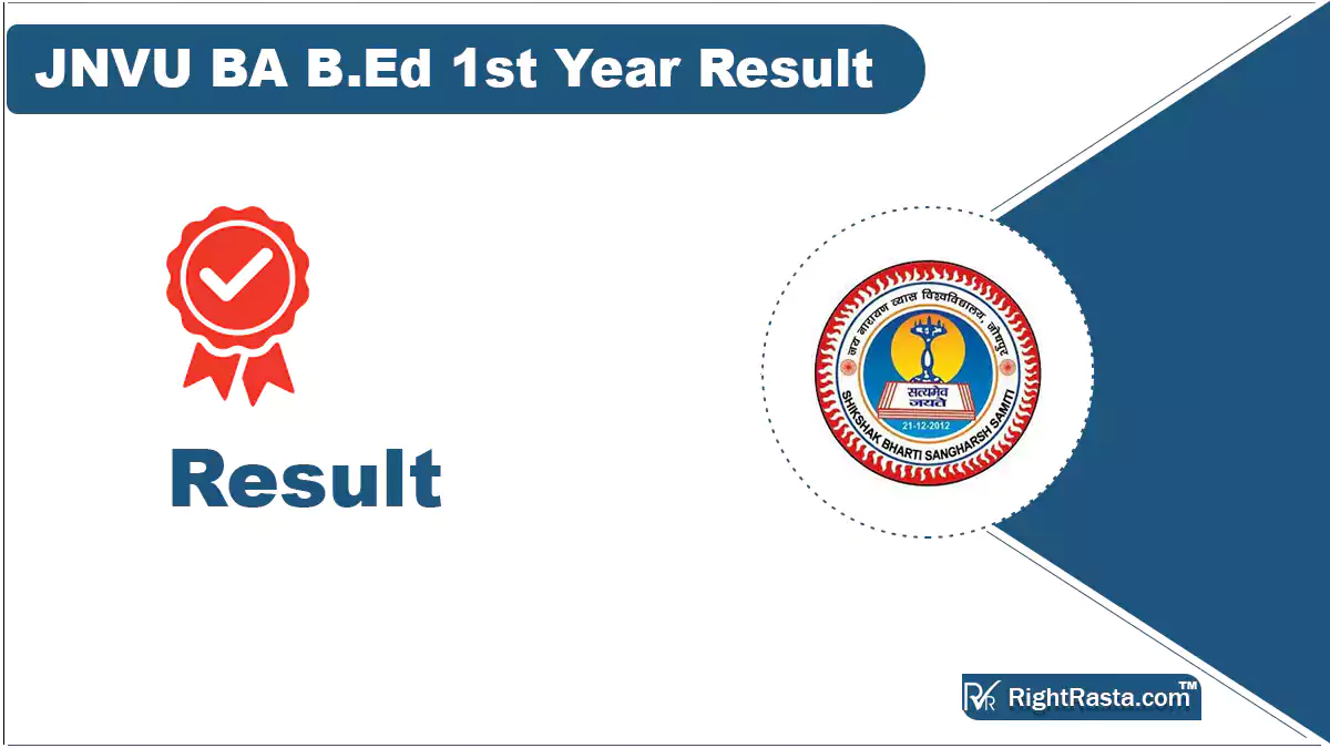 JNVU BA B.Ed 1st Year Result