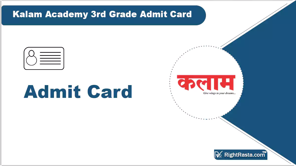 Kalam Academy 3rd Grade Admit Card