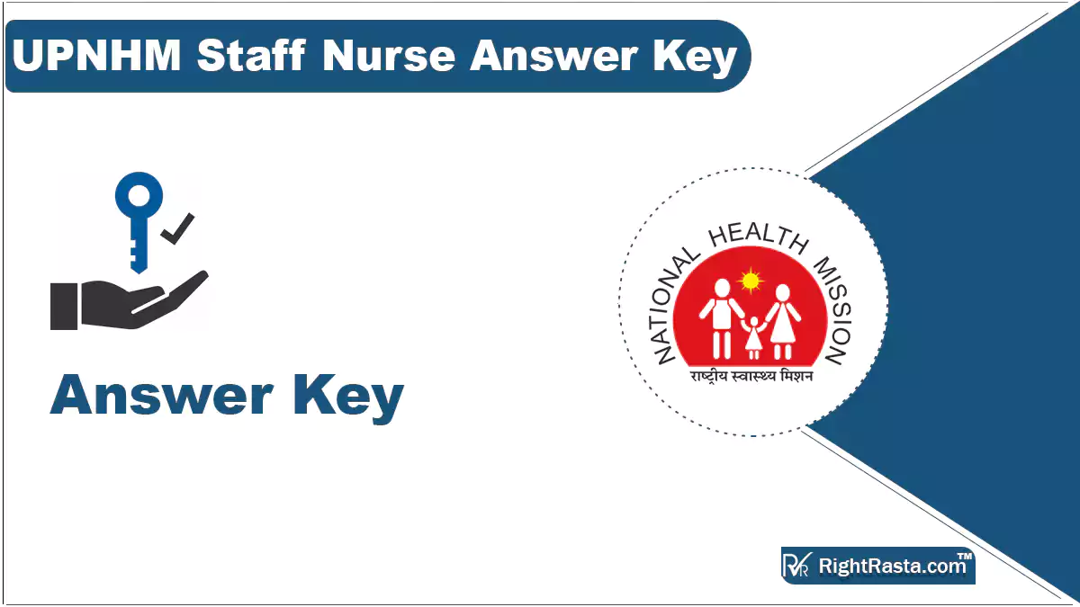 UPNHM Staff Nurse Answer Key