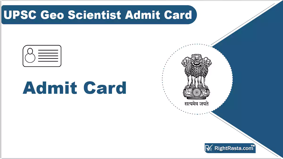 UPSC Geo Scientist Admit Card