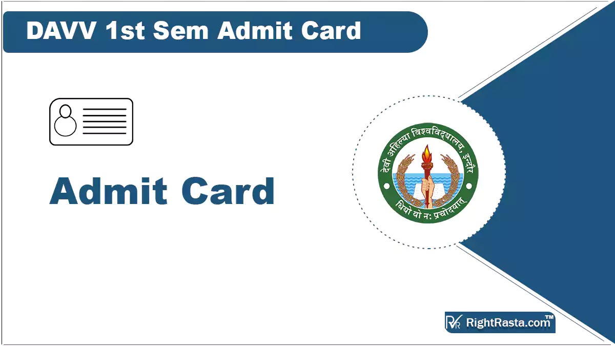 DAVV 1st Sem Admit Card