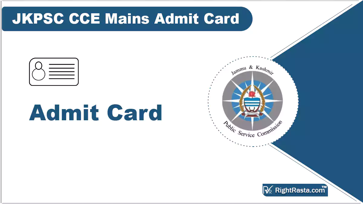 JKPSC CCE Mains Admit Card