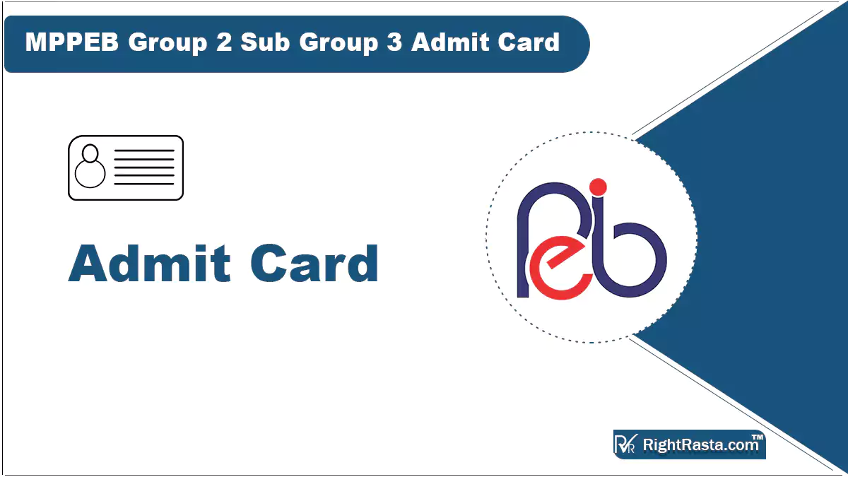 MPPEB Group 2 Sub Group 3 Admit Card
