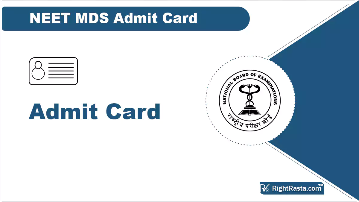 NEET MDS Admit Card