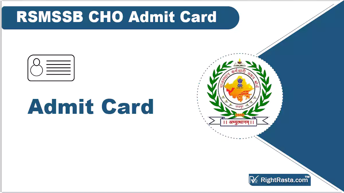 RSMSSB CHO Admit Card