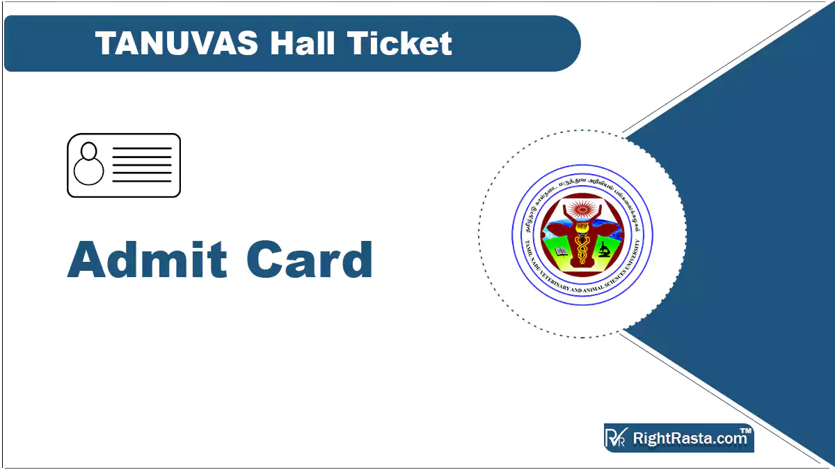TANUVAS Hall Ticket 2023 Out for Typist & Junior Assistant Exam
