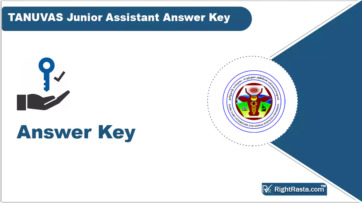 TANUVAS Junior Assistant Answer Key