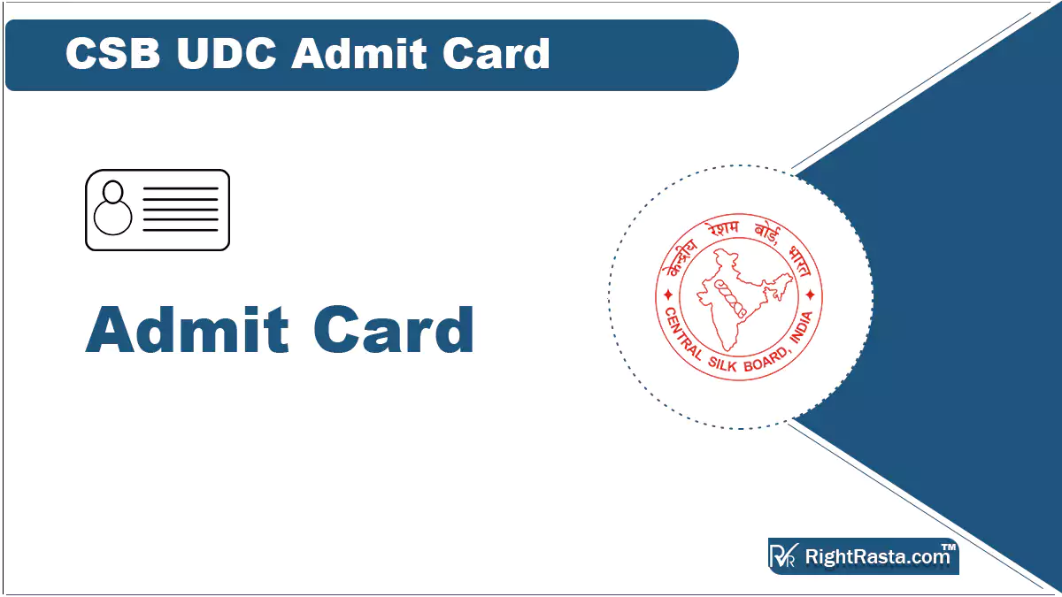 CSB UDC Admit Card