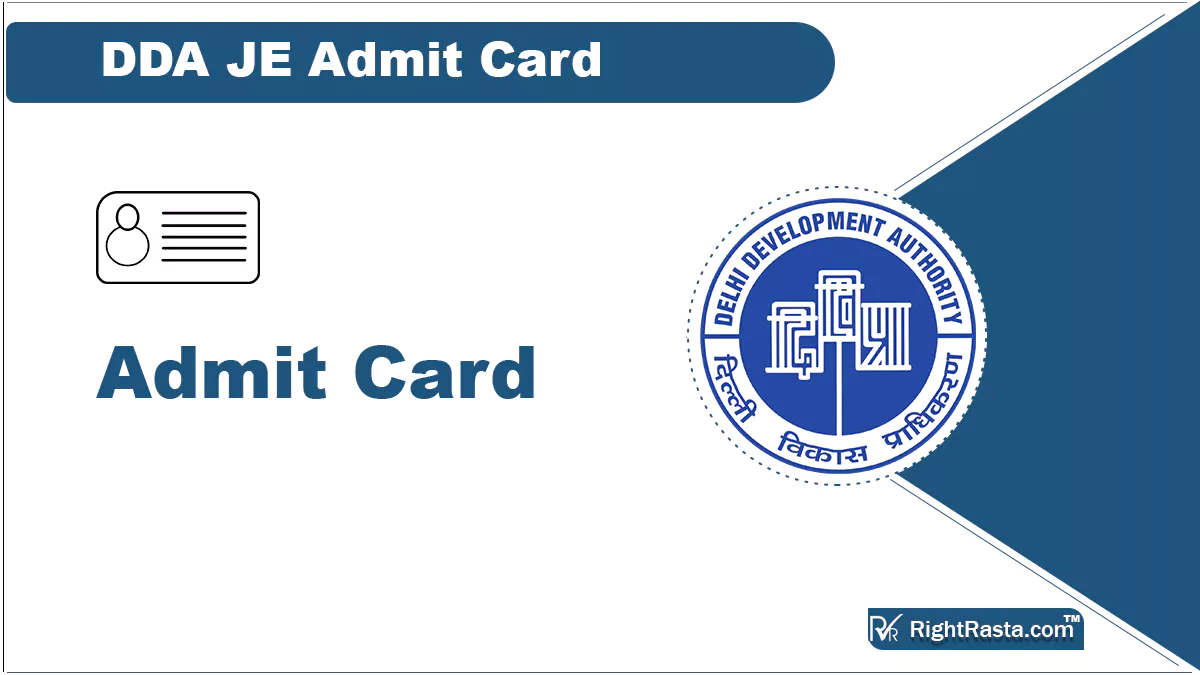 DDA JE Admit Card