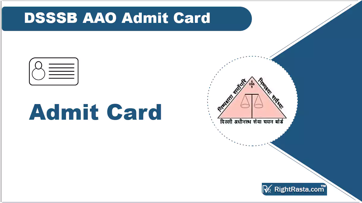 DSSSB AAO Admit Card